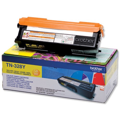 Brother Yellow Toner Cartridge 6k pages - TN328Y - ONE CLICK SUPPLIES