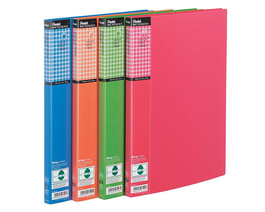 Pentel Recycology Fresh A4 Display Book 20 Pocket Assorted Colours (Pack 4) - DCF542/MIX - ONE CLICK SUPPLIES