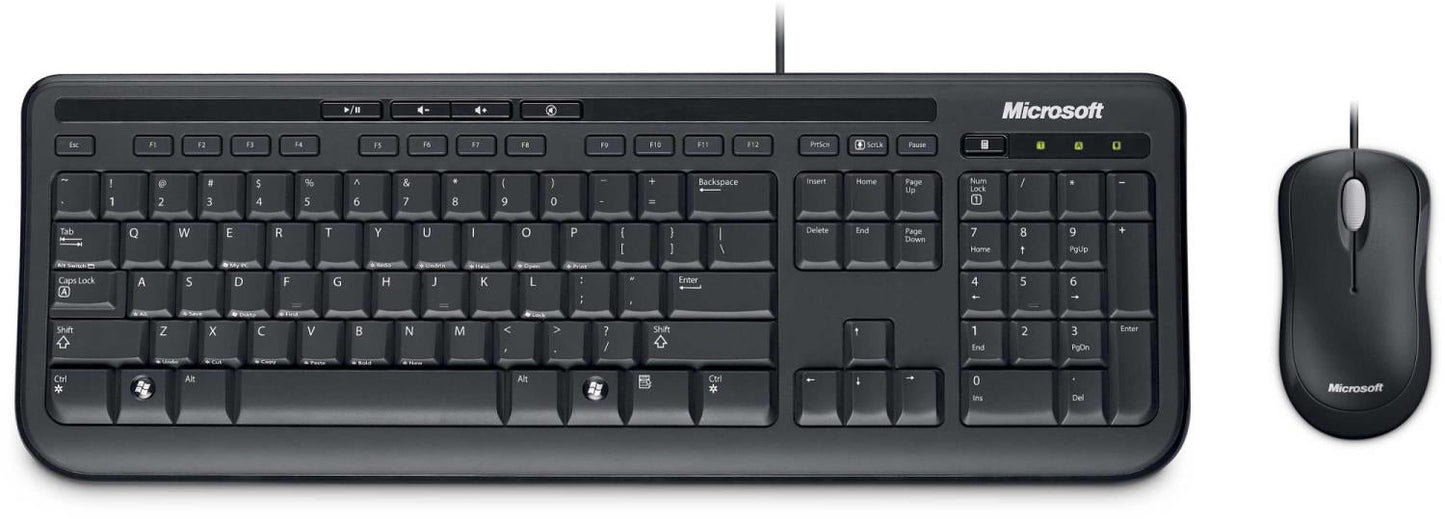 Microsoft Wired Desktop 600 Black USB Keyboard - ONE CLICK SUPPLIES