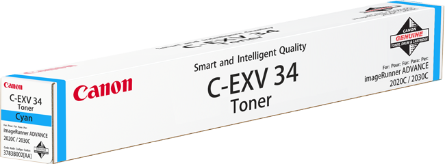 Canon EXV34C Cyan Standard Capacity Toner Cartridge 19k pages - 3783B002 - ONE CLICK SUPPLIES