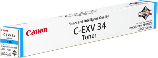 Canon EXV34C Cyan Standard Capacity Toner Cartridge 19k pages - 3783B002 - ONE CLICK SUPPLIES