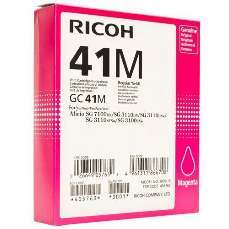 Ricoh GC41M Magenta Standard Capacity Gel Ink Cartridge 2.2k pages - 405763 - ONE CLICK SUPPLIES