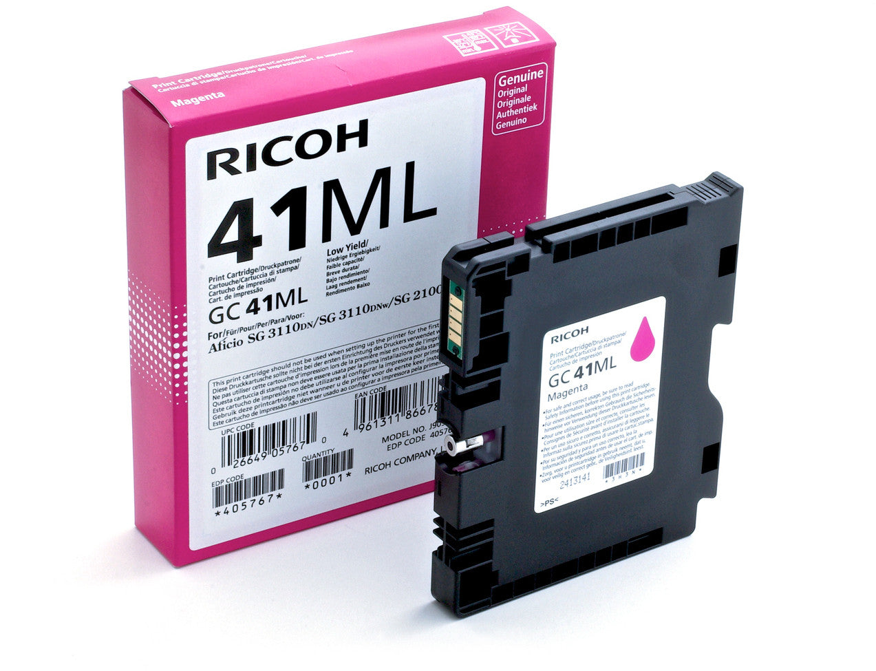 Ricoh GC41ML Magenta Standard Capacity Gel Ink Cartridge 600 pages - 405767 - ONE CLICK SUPPLIES