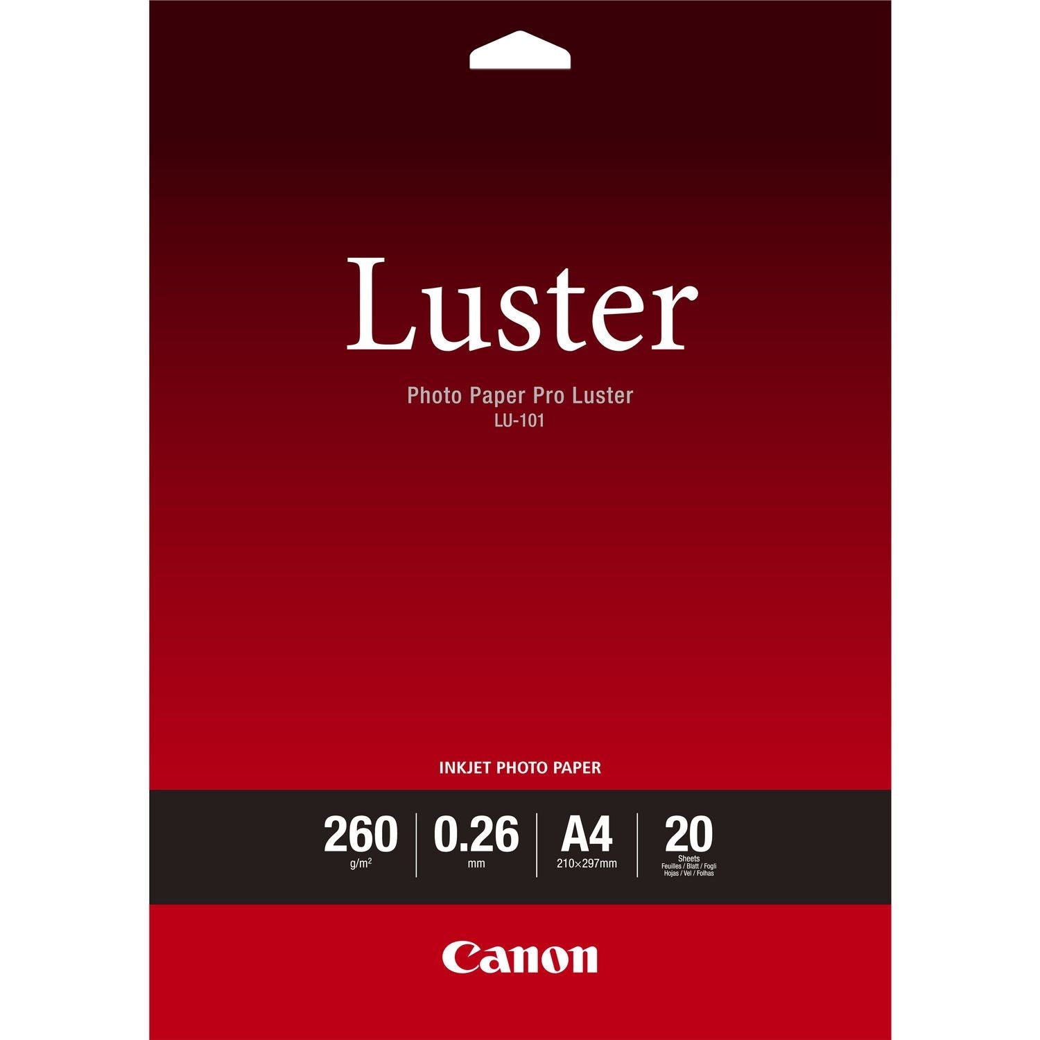 Canon LU-101 A4 Luster Paper 20 Sheets - 6211B006 - ONE CLICK SUPPLIES