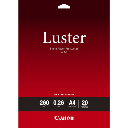 Canon LU-101 A4 Luster Paper 20 Sheets - 6211B006 - ONE CLICK SUPPLIES