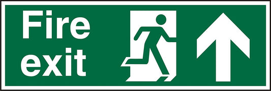 Stewart Superior Fire Exit Up Sign 450x150mm - SP129SAV-450X150 - ONE CLICK SUPPLIES