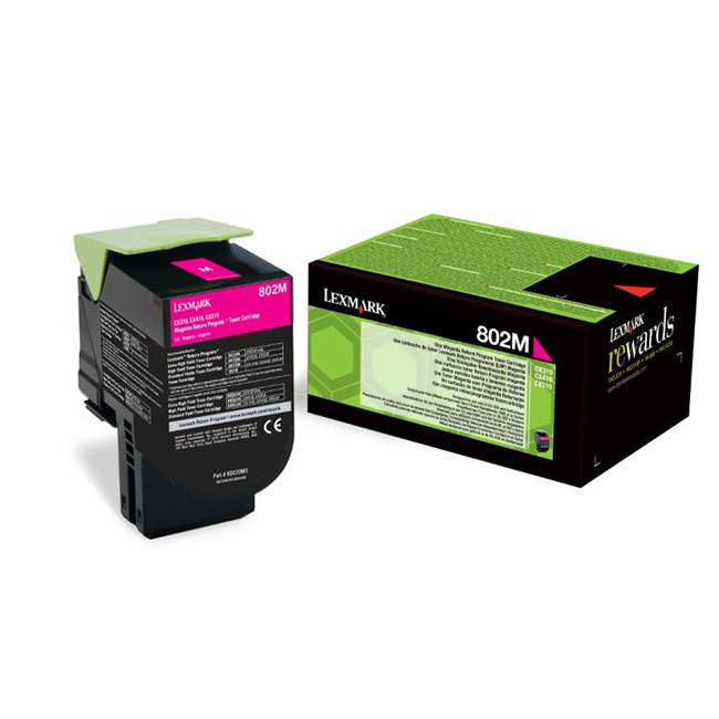 Lexmark 802M Magenta Toner Cartridge 1K pages - 80C20M0 - ONE CLICK SUPPLIES