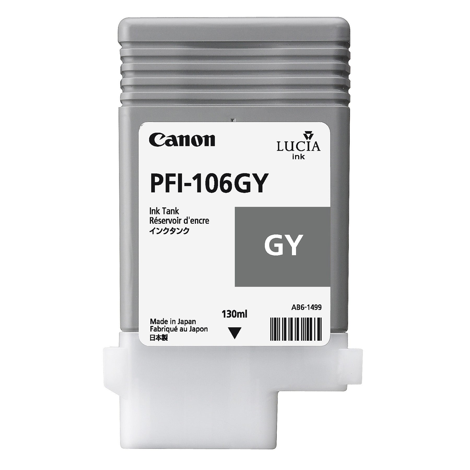 Canon PFI106GY Grey Standard Capacity Ink Cartridge 130ml - 6630B001 - ONE CLICK SUPPLIES