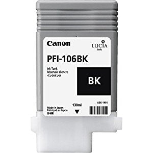 Canon PFI106BK Black Standard Capacity Ink Cartridge 130ml - 6621B001 - ONE CLICK SUPPLIES