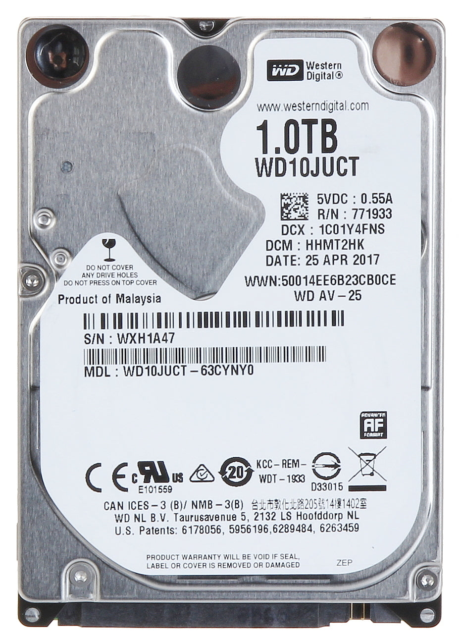 Western Digital AV 25 Mobile 1TB 2.5 Inch SATA 3Gbs 5400 RPM Internal Hard Drive - ONE CLICK SUPPLIES