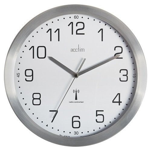 Acctim Mason Wall Clock Radio Controlled 250mm Aluminium 74337 - ONE CLICK SUPPLIES