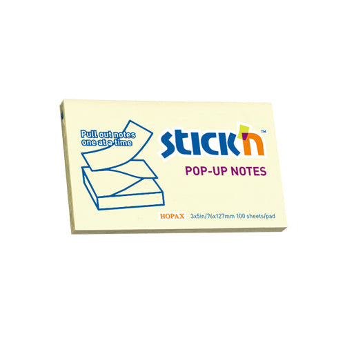 ValueX Stickn Pop-Up Notes 76x127mm 100 Sheets Yellow (Pack 12) 21396 - ONE CLICK SUPPLIES