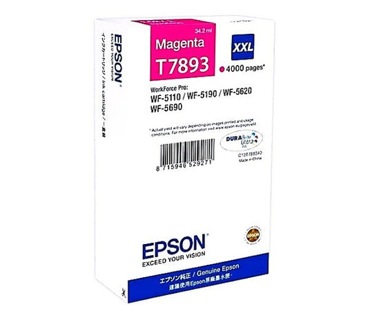 Epson T7893XXL Magenta High YieId Ink Cartridge 34ml - C13T789340 - ONE CLICK SUPPLIES