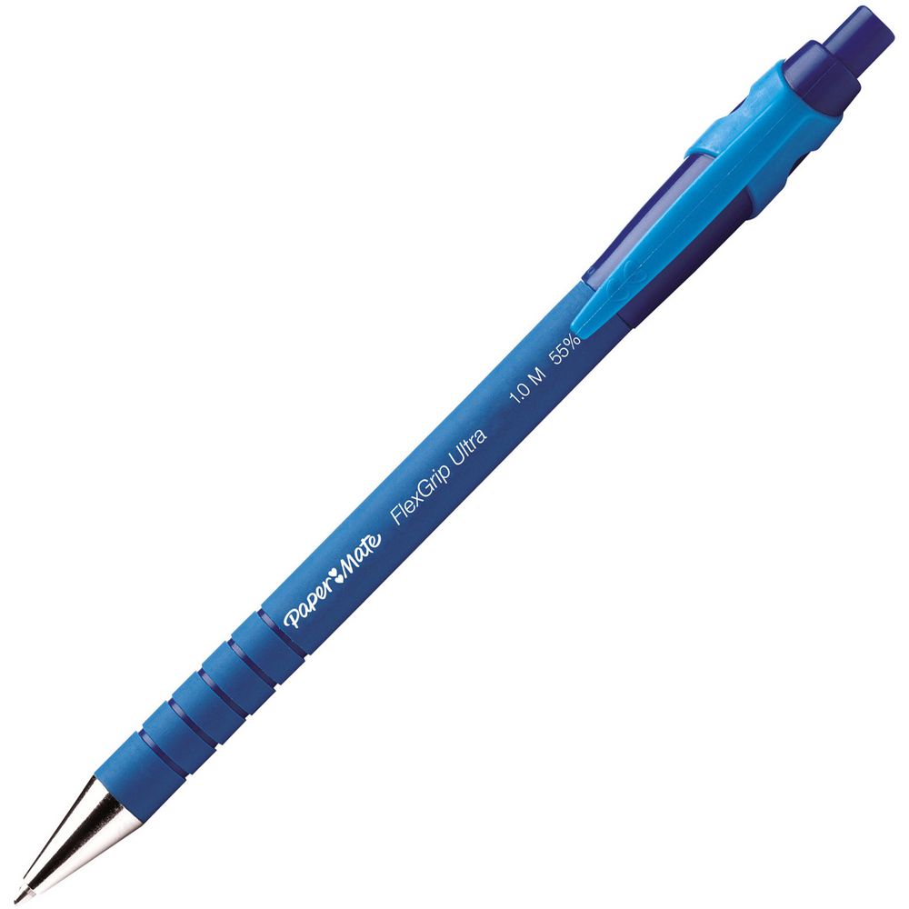 Paper Mate Flexgrip Ultra Retractable Ballpoint Pen 1.0mm Tip 0.5mm Line Blue (Pack 36) - 1910074 - ONE CLICK SUPPLIES