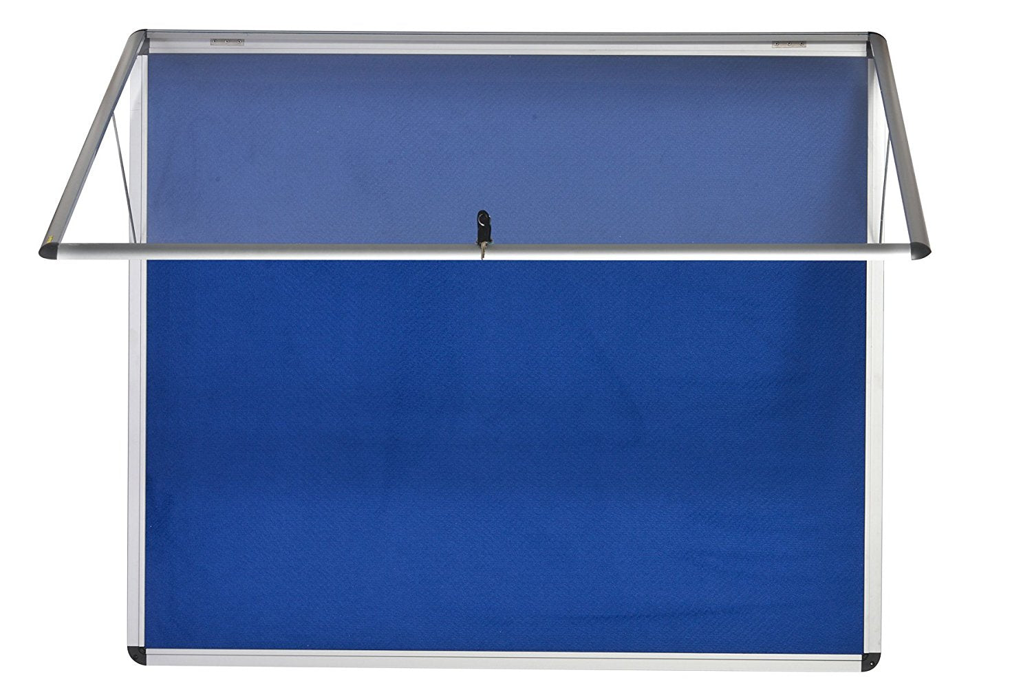 Bi-Office Fire Retardant Blue Felt Lockable Noticeboard Display Case 6 x A4 656x603mm - ST340101150 - ONE CLICK SUPPLIES