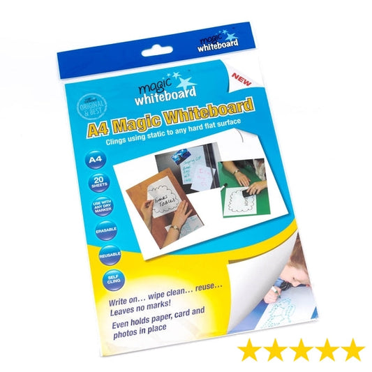 Magic Whiteboard Sheets A4 White 20 Sheets - A4MAGICWHITEBOARD001 - ONE CLICK SUPPLIES