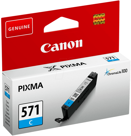 Canon CLI571C Cyan Standard Capacity Ink Cartridge 7ml - 0386C001 - ONE CLICK SUPPLIES