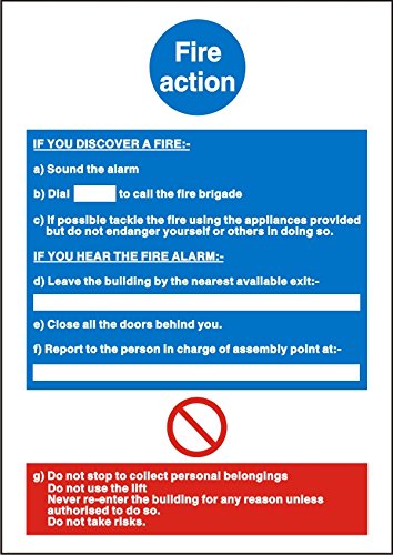 Stewart Superior Fire Action Sign 200x300mm - M011SAV-200X300 - ONE CLICK SUPPLIES