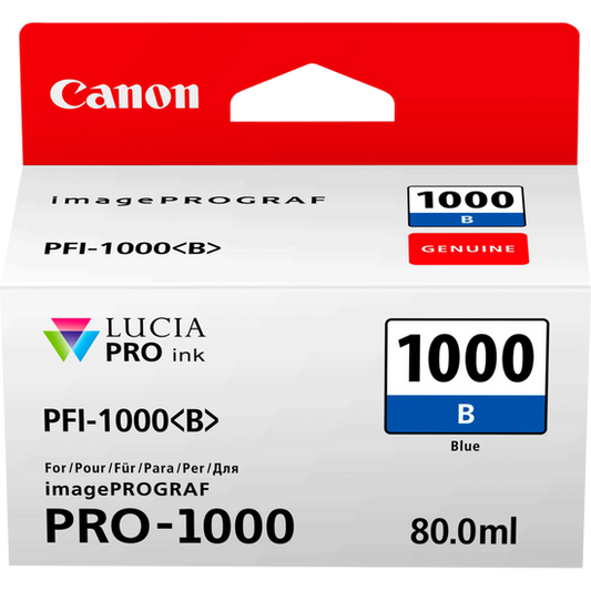 Canon PFI1000B Blue Standard Capacity Ink Cartridge 80ml - 0555C001 - ONE CLICK SUPPLIES