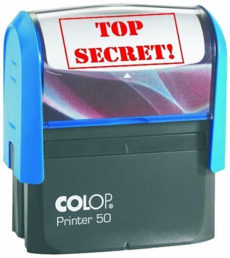 Colop P50 Self Inking Word Stamp TOP SECRET 68x29mm Red Ink - C144791TOP - ONE CLICK SUPPLIES