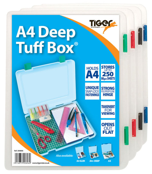 Tiger Tuff Box Polypropylene A4 Deep Clear - 300806 - ONE CLICK SUPPLIES