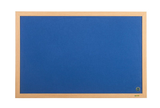 Bi-Office Earth-It Blue Felt Noticeboard Oak Wood Frame 1800x1200mm - FB8543233 - ONE CLICK SUPPLIES