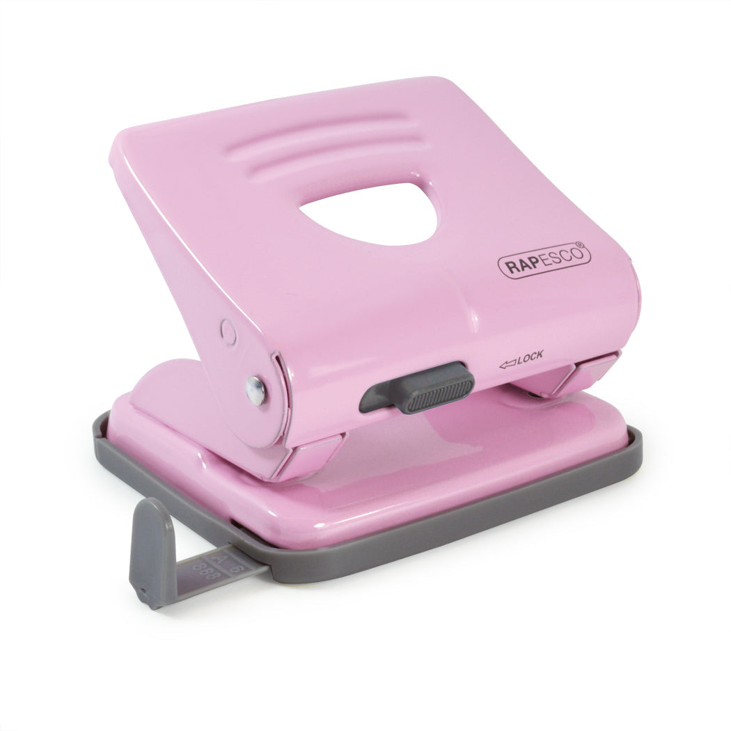 Rapesco 825 2 Hole Punch Metal 25 Sheet Candy Pink - 1358 - ONE CLICK SUPPLIES