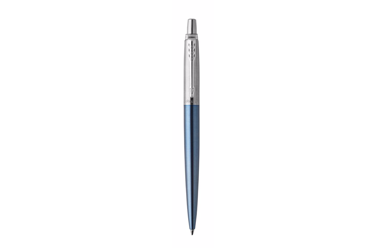 Parker Jotter Ballpoint Pen Waterloo Blue/Chrome Barrel Blue Ink Gift Box - 1953191 - ONE CLICK SUPPLIES