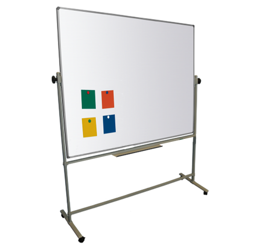 Magiboards Mobile Double Sided Magnetic Coated Steel Whiteboard Aluminium Frame 1200x900mm - MC2007 - ONE CLICK SUPPLIES