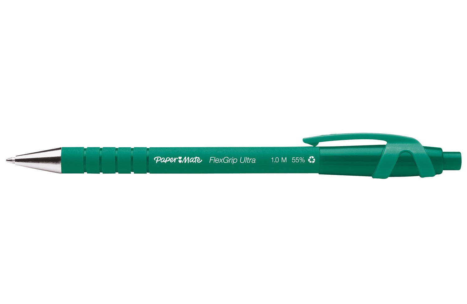 Paper Mate Flexgrip Ultra Retractable Ballpoint Pen 1.0mm Tip 0.5mm Line Green (Pack 12) - S0190453 - ONE CLICK SUPPLIES