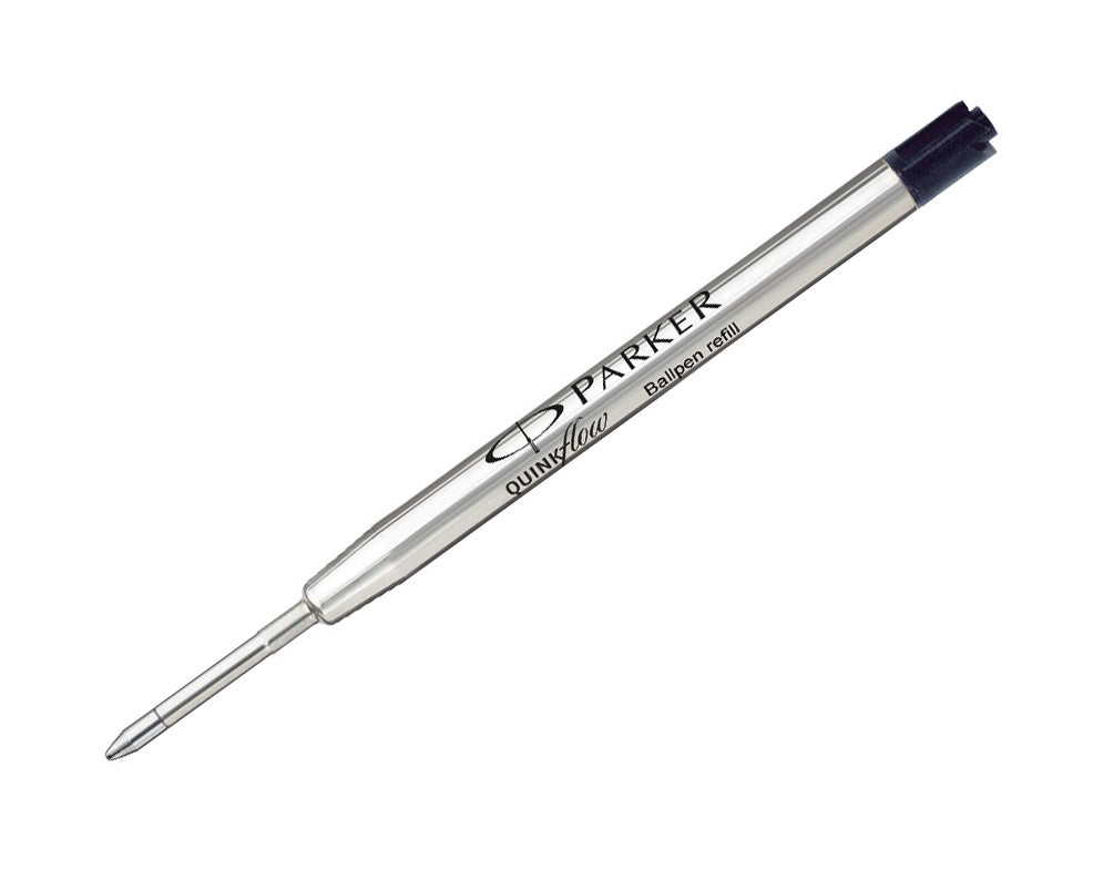 Parker Quink Flow Ballpoint Refill for Ballpoint Pens Medium Black (Pack 2) - 1950372 - ONE CLICK SUPPLIES