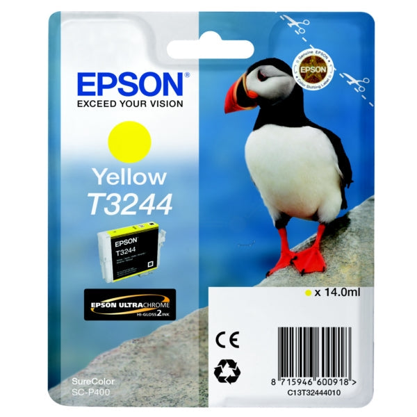 Epson T3244 Puffin Yellow Standard Capacity Ink Cartridge 14ml - C13T32444010 - ONE CLICK SUPPLIES