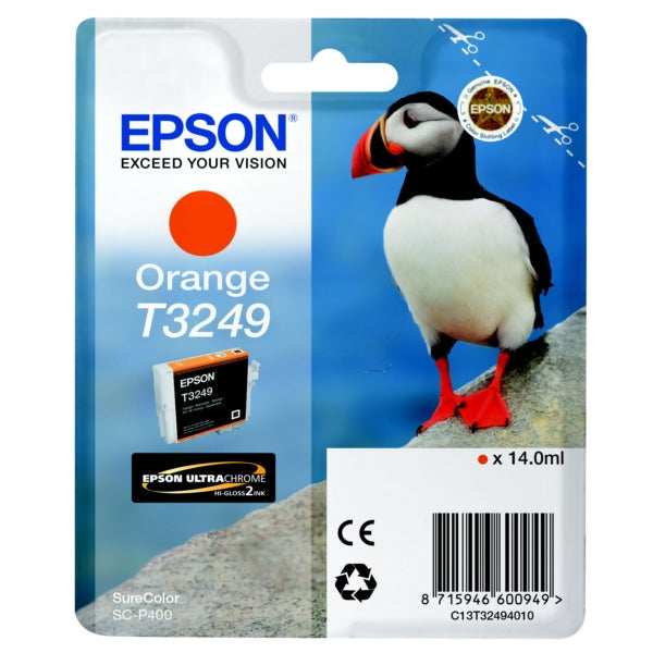 Epson T3249 Puffin Orange Standard Capacity Ink Cartridge 14ml - C13T32494010 - ONE CLICK SUPPLIES