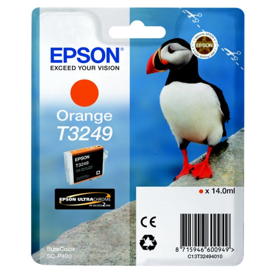 Epson T3249 Puffin Orange Standard Capacity Ink Cartridge 14ml - C13T32494010 - ONE CLICK SUPPLIES