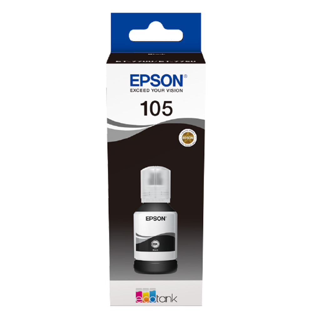 Epson 105 Black Ink Bottle 140ml - C13T00Q140 - ONE CLICK SUPPLIES