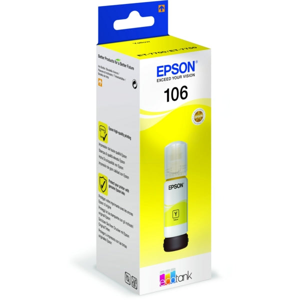 Epson 106 Yellow Ink Bottle 70ml - C13T00R440 - ONE CLICK SUPPLIES