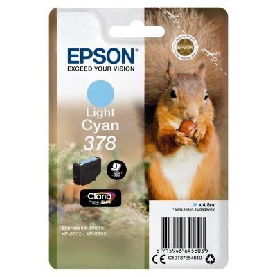 Epson 378 Squirrel Light Cyan Standard Capacity Ink Cartridge 5ml - C13T37854010 - ONE CLICK SUPPLIES