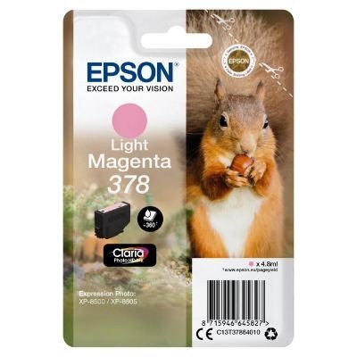 Epson 378 Squirrel Light Magenta Standard Capacity Ink Cartridge 5ml - C13T37864010 - ONE CLICK SUPPLIES