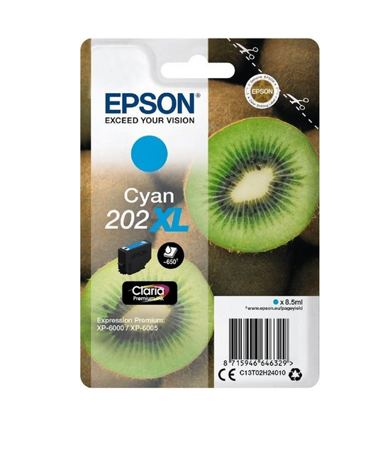 Epson 202XL Kiwi Cyan High Yield Ink Cartridge 8.5ml - C13T02H24010 - ONE CLICK SUPPLIES