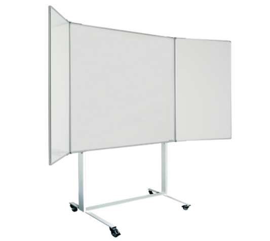 Magiboards Mobile Wingboard Magnetic Coated Steel Whiteboard Aluminium Frame 1200x1200mm - MWC208L - ONE CLICK SUPPLIES