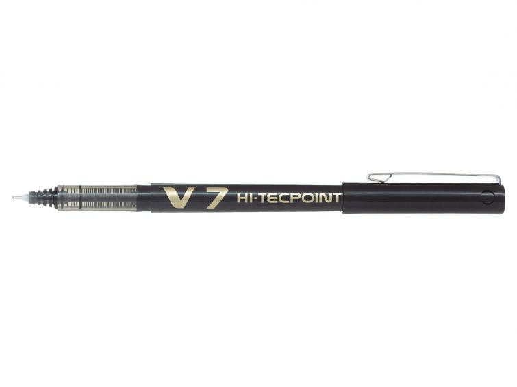 Pilot V7 Hi-Tecpoint Liquid Ink Rollerball Pen 0.7mm Tip 0.5mm Line Black (Pack 20) - 3131910516538 - ONE CLICK SUPPLIES