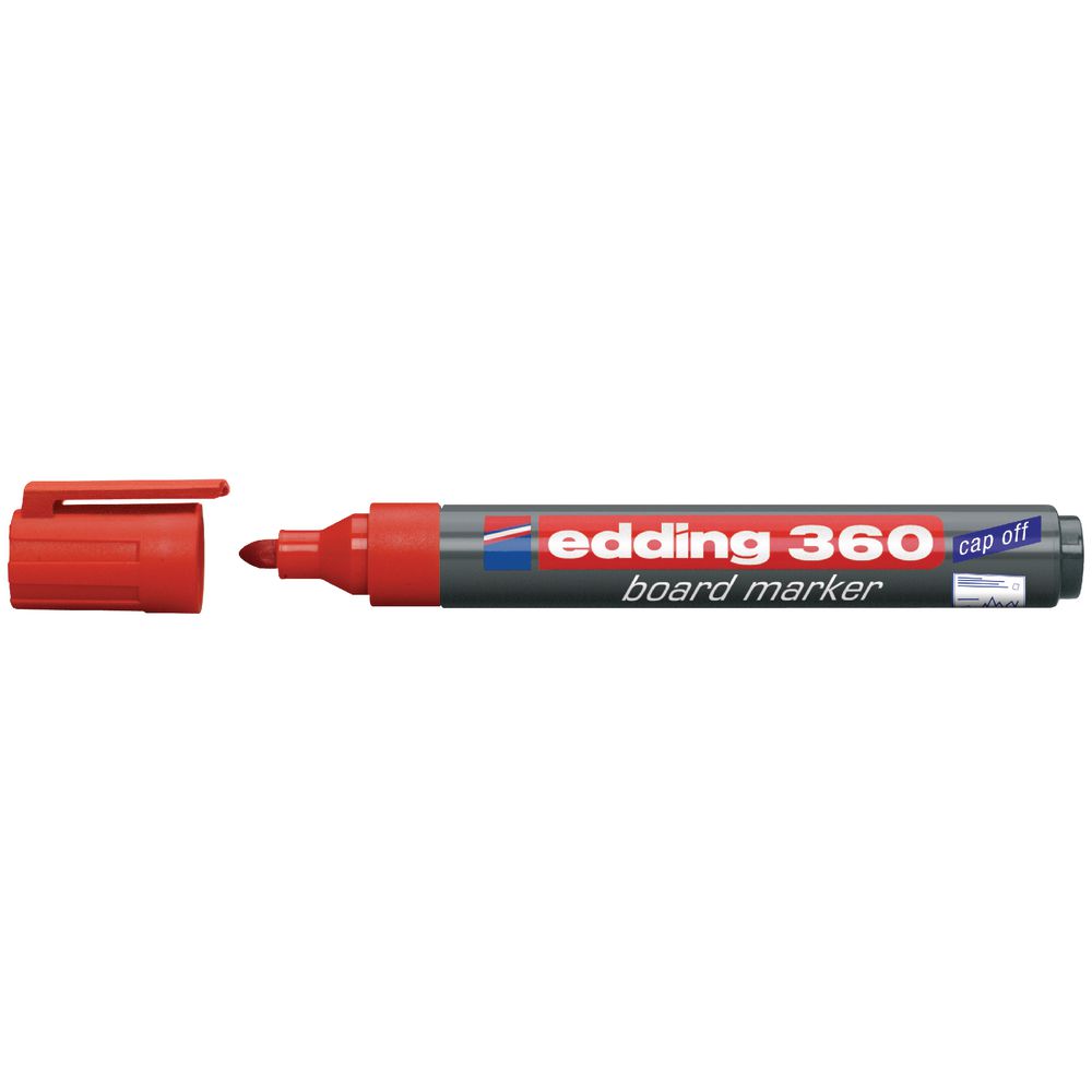 edding 360 Whiteboard Marker Bullet Tip 1.5-3mm Line Red (Pack 10) - 4-360002 - ONE CLICK SUPPLIES