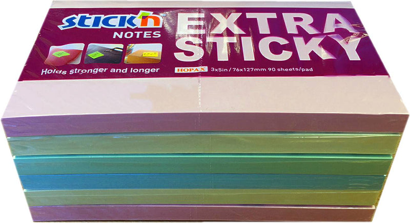 ValueX Extra Sticky Notes 76x127mm 90 Sheets Pastel Colours (Pack 6) 21669 - ONE CLICK SUPPLIES