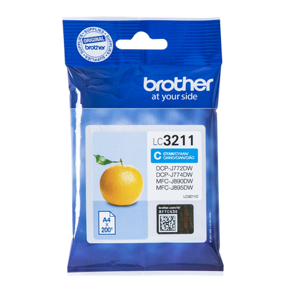 Brother Cyan Ink Cartridge 12ml - LC3211C - ONE CLICK SUPPLIES