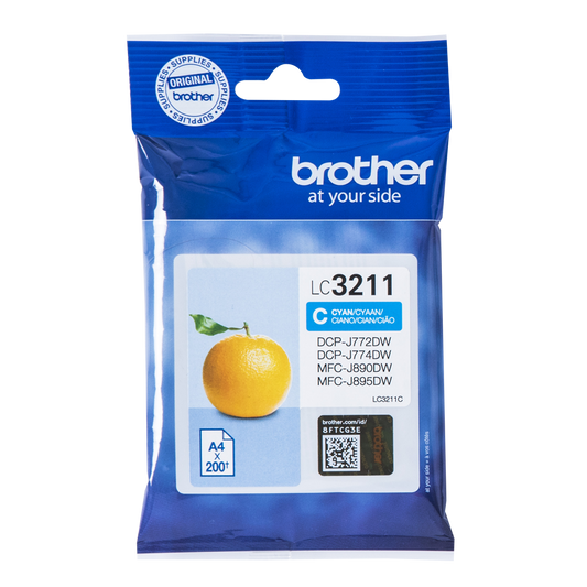 Brother Cyan Ink Cartridge 12ml - LC3211C - ONE CLICK SUPPLIES