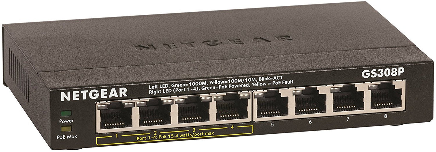 GS308P 8 Port Unmanaged Gbit PoE Switch - ONE CLICK SUPPLIES