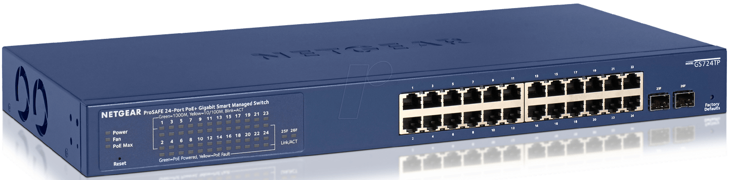 24 Port Gbit Ethernet Smart PoE Switch - ONE CLICK SUPPLIES