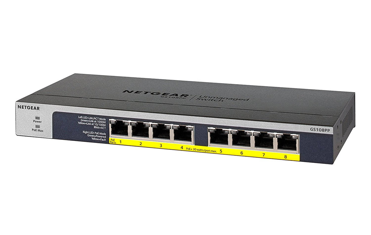 Netgear Unmanaged 8 Port PoE Gigabit Network Switch - ONE CLICK SUPPLIES