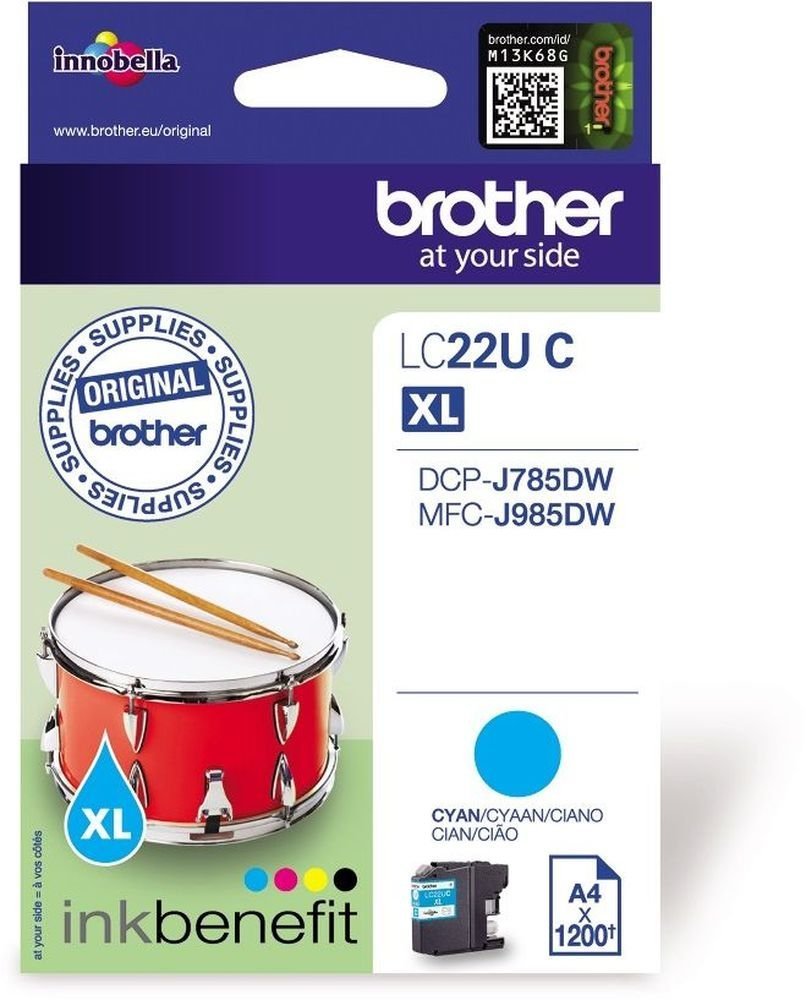 Brother Cyan Ink Cartridge 15ml - LC22UC - ONE CLICK SUPPLIES