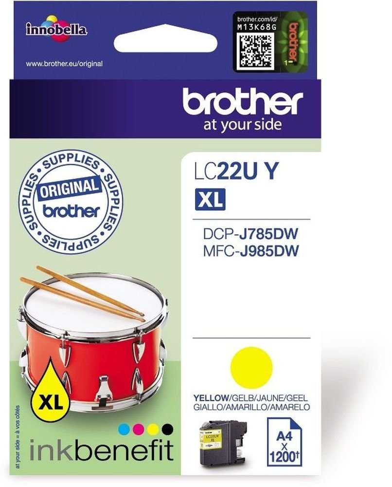 Brother Yellow Ink Cartridge 15ml - LC22UY - ONE CLICK SUPPLIES